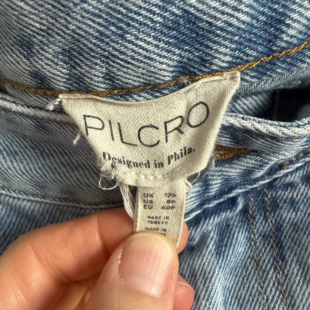 PILCRO THE MADI FRONT-SLIT DENIM SKIRT - Picture 3 of 3